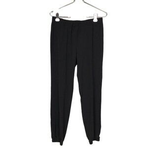 Lilly White Elastic Waist Ankles Joggers Black Size Medium Woman’s Pants